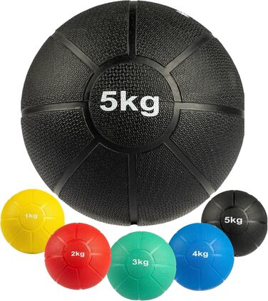 Медичний м'яч Matchu Sports 5 кг, чорний, повногумовий