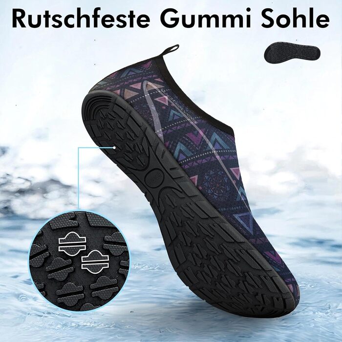 Шкарпетки для плавання SAGUARO Unisex, швидковисихаючі, для чоловіків та жінок, розмір 36-47 (EU 38/39), колір: фіолетовий