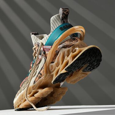 Чоловічі бігові кросівки для вулиці: легкі, зручні, дихаючі, з антиковзкою підошвою. Ідеальні для спорту, фітнесу, джогінгу. Білий колір (41.5 EU, світло-коричневий)