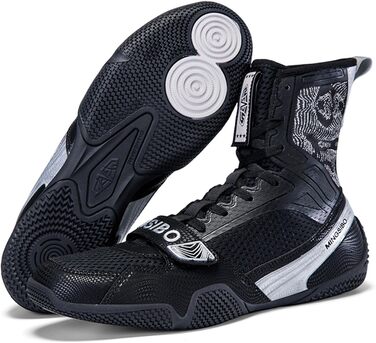 Чоловічі боксерські черевики BLBK для боротьби, кікбоксингу, муай-тай, спарингу та тренувань. Дихаючі боксерські черевики для чоловіків та юнаків. Білий золотий колір (38 EU, чорний/срібний)