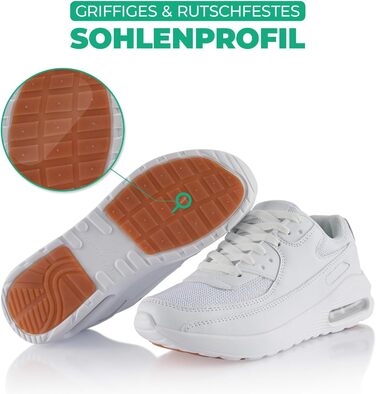 Кросівки спортивні жіночі та чоловічі Fusskleidung® з амортизацією, білі, розмір 41 EU, легкі для бігу