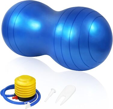 Фітнес-пенопластовий м'яч Flintronic 90x45 см для йоги, пілатесу та балансу, арахісовий гімнастичний м'яч для дітей з насосом, фіолетовий