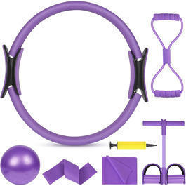 Набір для пілатесу AOOSA: кільце Magic Circle 38 см, 6 шт. для йоги, фітнесу та реабілітації