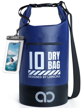 Водонепроникний рюкзак-сумка Dry Bag Lamicall 10 літрів, блакитний - міцний, з водонепроникним чохлом для телефону