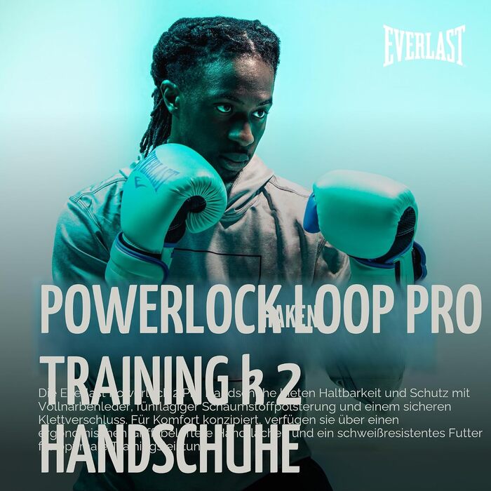 Боксерські рукавички Everlast Powerlock 2R для тренувань, спарингу та груші, 14oz, колір вугільний (Charcoal)