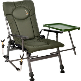 Крісло для риболовлі Carp Angelstuhl F5R ST/P Deluxe з високою спинкою та столиком для вудлищ, поліестер