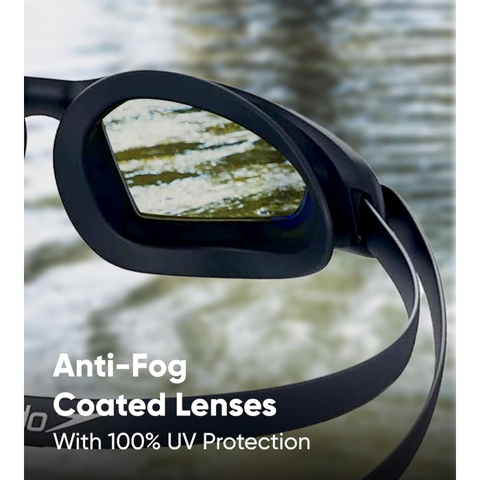 Окуляри для плавання Speedo Hydropulse унісекс | Зручна посадка | Регульована конструкція, сірі | Діоптрії 3.0, середній розмір