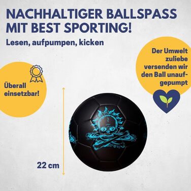 Світний футбольний м’яч Best Sporting, розмір 5, чорний/синій, PVC, для дітей і дорослих, з фосфоресцентним ефектом