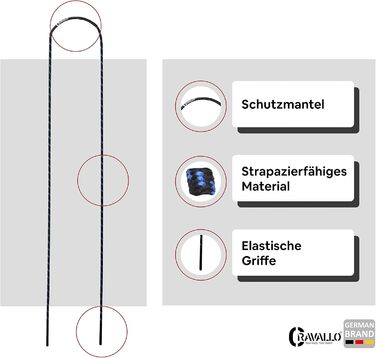 Скакалка пружинна Cravallo® Springseil I 3 метри Fatburner Speed Jumping Rope I для дорослих, професійна, для боксу, витривалості, MMA, HIIT, чорна, синя, біла