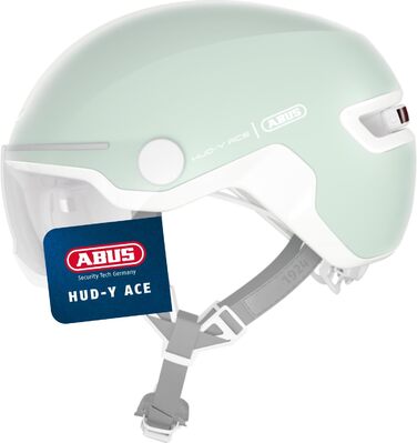 ABUS Stadthelm HUD-Y ACE – стильний велосипедний шолом з візором та магнітним LED-ліхтарем, акумуляторний, для жінок і чоловіків
