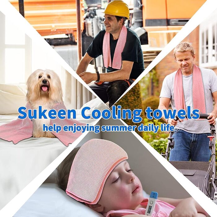 Охолоджуючий рушник Sukeen (101,6 x 30,5 см) – мікрофібра для йоги, спорту, фітнесу, тренувань, кемпінгу. Різні кольори