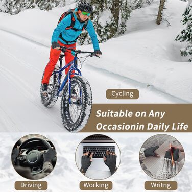 Кашемірові рукавички без пальців SUTIYO для чоловіків та жінок, теплі рукавички без пальців для водіння, їзди на велосипеді, спорту (темно-сірий)