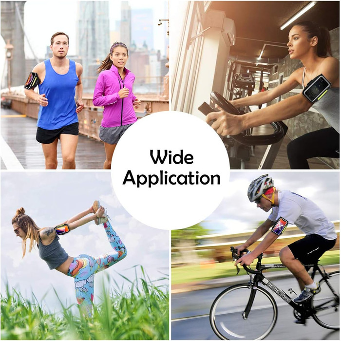 Спортивний браслет для телефону Guzack: універсальний, для бігу, до 6.9' (синьо-чорний)