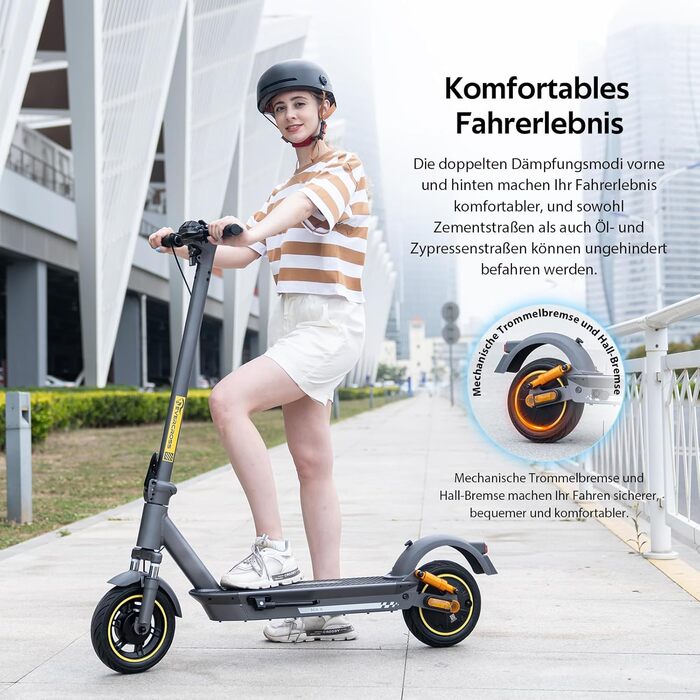 Електросамокат EVERCROSS EV10S MAX для доріг, 500W, 15.6Ah, 80-150 км, 20 км/год, складаний, додаток, 10'' вакуумні шини з гелем
