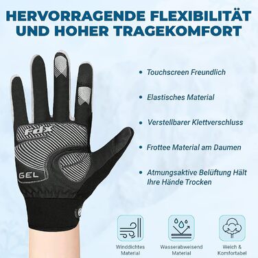 Рукавички велосипедні зимові FDX Thermo (чоловічі/жіночі) - водонепроникні, вітрозахисні, теплі, дихаючі, з сенсорним екраном, розмір L, білі