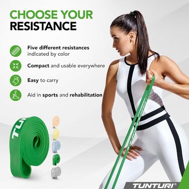 Еспандер стрічковий Tunturi Power Band M Зелений, середній опір