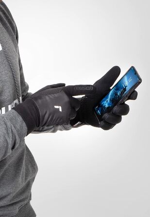 Універсальні спортивні рукавички Reusch Garhwal Hybrid Touch-TEC для чоловіків і жінок, сенсорні, для смартфона і планшета, чорні/сріблясті, розмір 9, для активного відпочинку