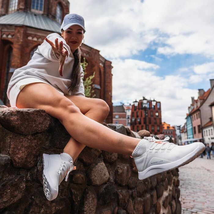 Жіночі кросівки ALEADER Energycloud для прогулянок, ходьби та легкого бігу – легкі сліпони, білий, рожевий, розмір 39 EU