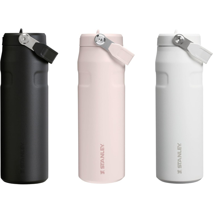 Термобутилка Stanley Flip Straw 2.0 0.7 л з трубочкою, термочашка для напоїв, зберігає холод до 12 годин, льодяне охолодження до 3 діб, BPA-free, не протікає, для тримача напоїв, можна мити в посудомийці, рожевий кварц