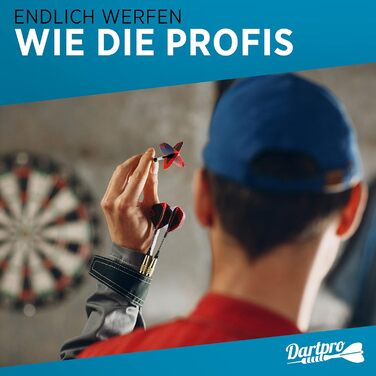 Електронний дартс DartPro [DAS ORIGINAL] - Професійна мішень з 6 дротиками, бездротова, 65 варіантів гри, Double IN/Double Out. Комплект з 12 дротиків