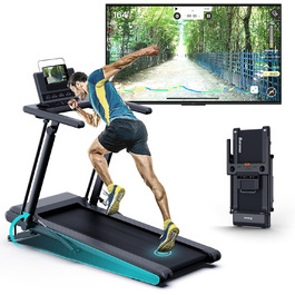 Бігова доріжка BOTORRO R5PRO для дому, складана, з широкою амортизаційною платформою, Bluetooth, LED-дисплей, автоматичний нахил до 18%, вантажопідйомність 136 кг, чорна