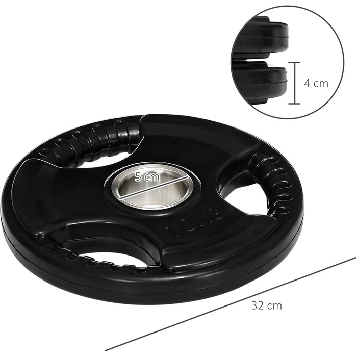Олімпійські диски Tri-Grip 2 шт., гумові, 5 см, для штанги та силових тренувань