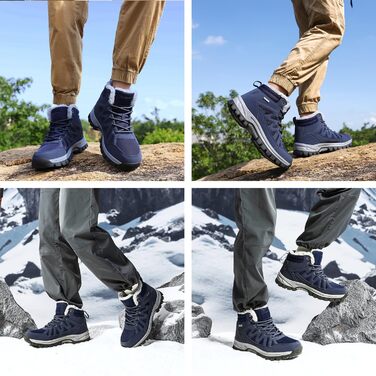 Чоловічі зимові черевики FLARUT: теплий підклад, для хайкінгу, трекінгу, снігоступи, зимові черевики, хайкінг, снігоступи, Outdoor (Синій, 40 EU)