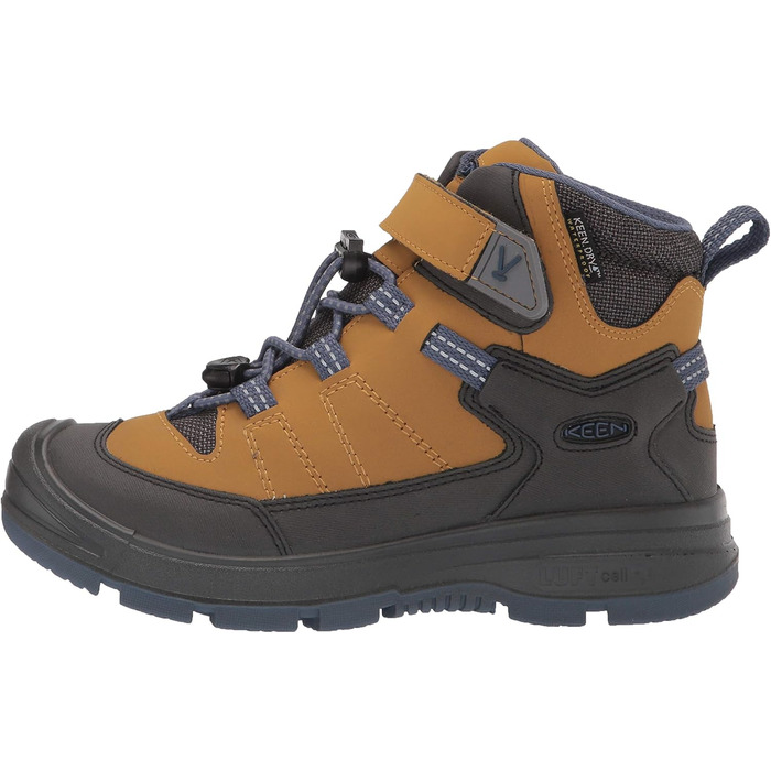 KEEN Redwood Mid - водонепроникні трекінгові черевики для дітей (32/33 EU, Harvest Gold Vintage Indigo)