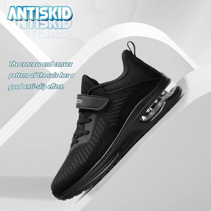 Дитячі кросівки ASHION для хлопчиків та дівчаток: м'які, гнучкі, стабільні, для фітнесу та занять у залі (36 EU, чорний)