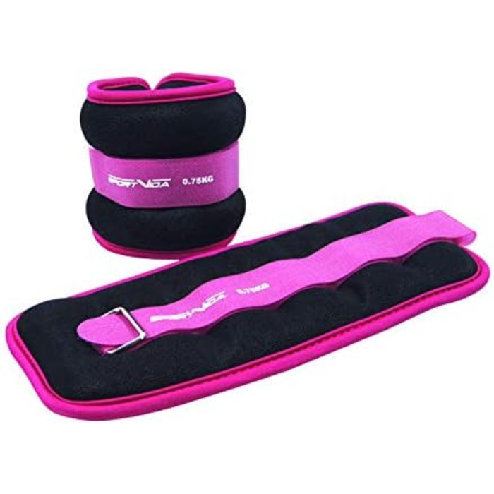 Набір вагів SportVida для ніг та рук: манжети для щиколоток, різні ваги та кольори (фіолетовий)