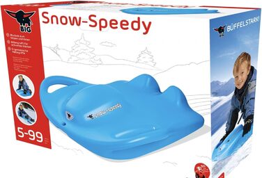 Санки пластикові BIG Snow Speedy, блакитні, з ручками та сидінням, для дітей від 5 років і дорослих, зимова іграшка