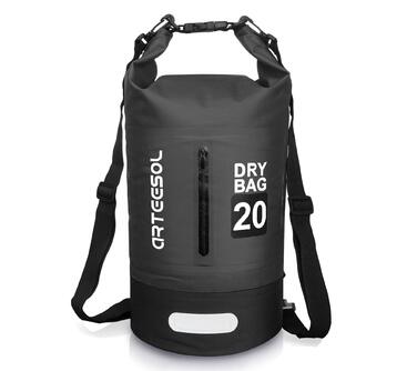 Водонепроникний мішок Dry Bag 10L: міцний packsack для плавання, каякінгу та водних видів спорту. Чорний