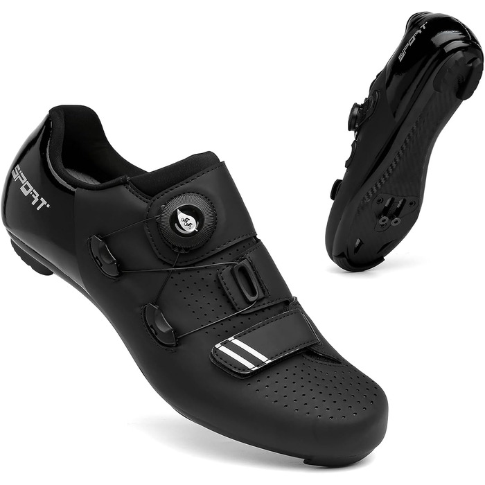 Велосипедні шкарпетки NGARY для чоловіків та жінок: шкарпетки для шосе, сумісні з Peloton, Look SPD, SPD-SL, Delta Lock, дихаючі, для їзди на велосипеді, білі (44 EU, чорний)