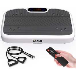YAMO Вібраційна платформа з тихим мотором, 99 режимів, 5 програм тренувань, для спалювання жиру та всього тіла, компактна з пультом, фітнес для дому