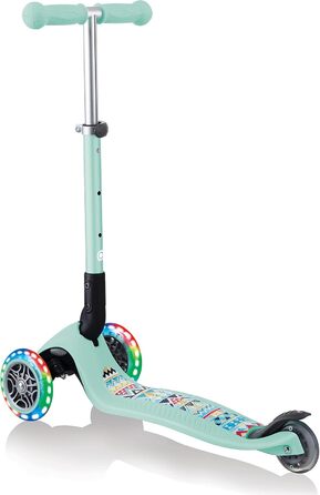 Дитячий триколісний самокат GLOBBER JUNIOR Foldable Fantasy Lights з LED колесами 120/80 мм, ABEC 5, складаний