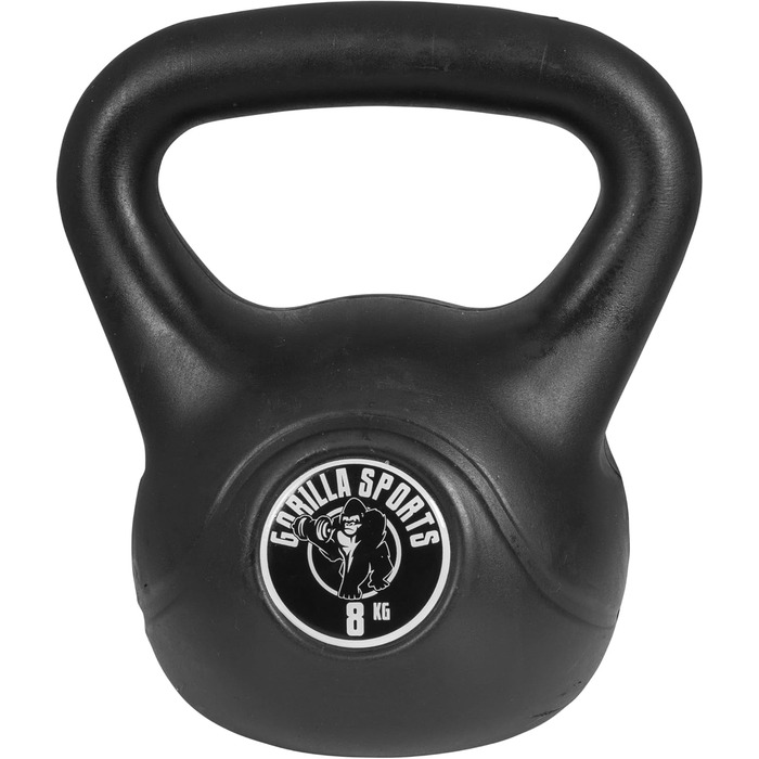 Кетлбел GORILLA SPORTS з пластика, 2-20 кг, одинично або комплект, з/без підставки – гиря для фітнесу