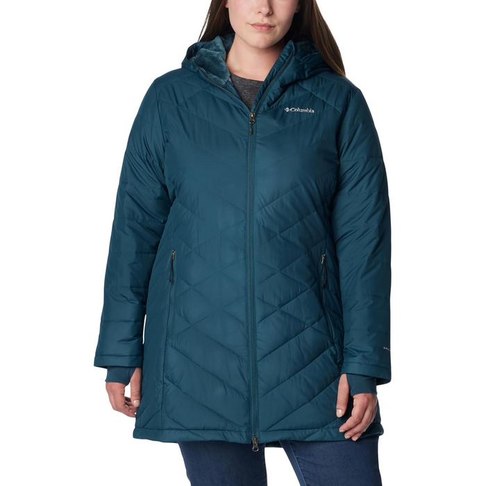 Жіноча зимова подовжена куртка з капюшоном Columbia First Generation Heavenly Long Hooded Jacket, колір Night Wave, розмір S