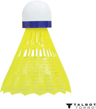 Набір метеликів для бадмінтона Talbot Torro Tech 350, нейлон, 6 шт. (M), жовта корзина, швидкість - середня