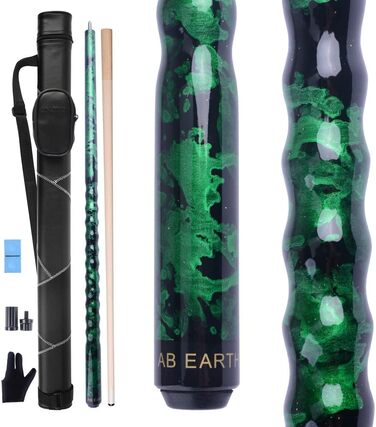 Набір для більярду Earth Pool-Queue-Stick (147.3 см, 13 мм), з кейсом (зелений, 18 oz)