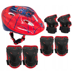 Комплект захисту: наколінники, налокітники та шолом для роликів, скейта та велосипеда Spider-Man