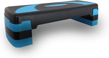 Аеробічний степ-платформа EnjoyFit XL преміум, 3-рівнева, 78x30x10/15/20 см, синьо-чорна