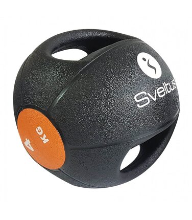 М'яч для фітнесу Sveltus 884 Medicine Ball 4 кг (чорний/оранжевий, вага: 4, 6, 8, 10 кг)