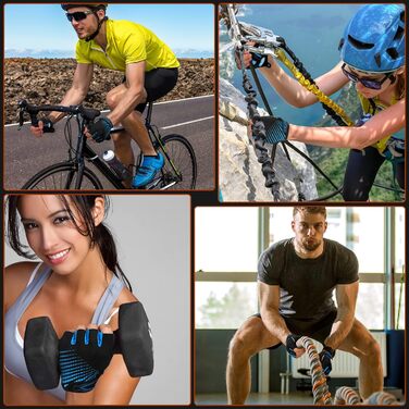 Велосипедні рукавички MTB напівпальцеві літні для чоловіків та жінок, з гелевою амортизацією, дихаючі, зручні, неслизькі, синього кольору