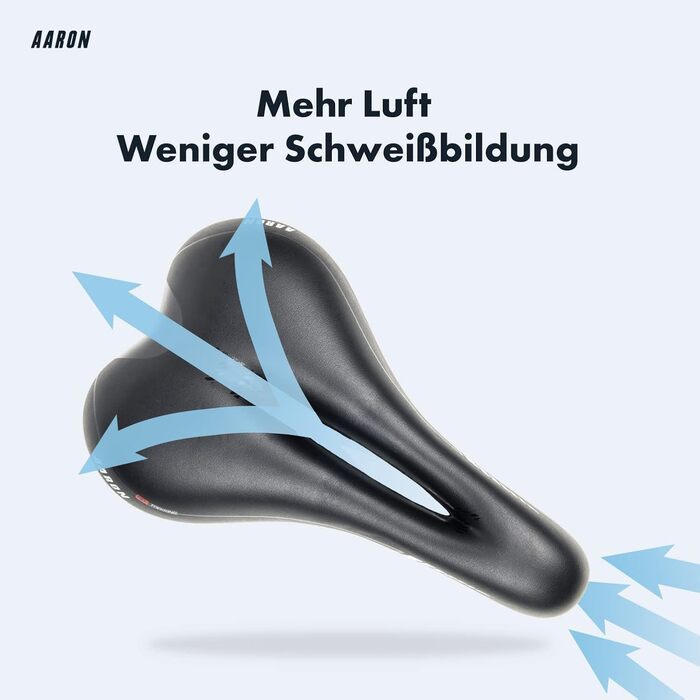 Велосипедне сідло AARON - ергономічне сідло для жінок та чоловіків, гелеве, водонепроникне. Підходить для трекінгового велосипеда, гірського велосипеда, міського велосипеда, електровелосипеда