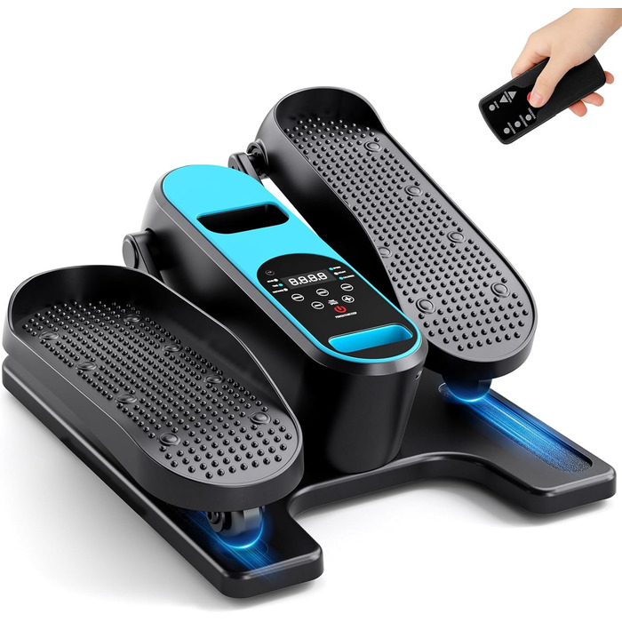 Електричний міні кросс-тренажер Dripex для дому з пультом, 12 швидкостей та 6 програмами, синій