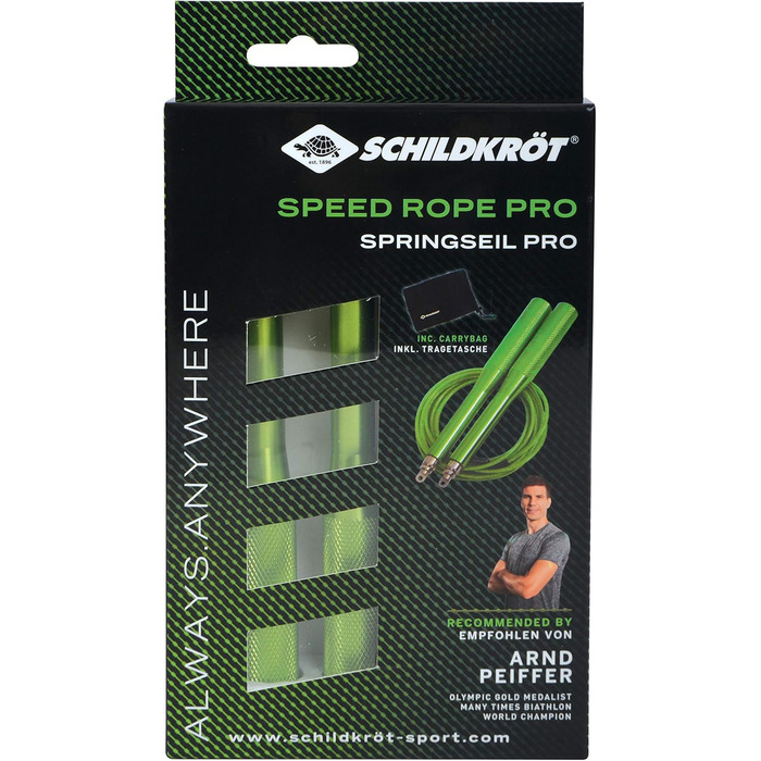 Скакалка для фітнесу Schildkröt Springseil Speed Rope Pro, професійна, швидкісна, в 4-кольоровій коробці