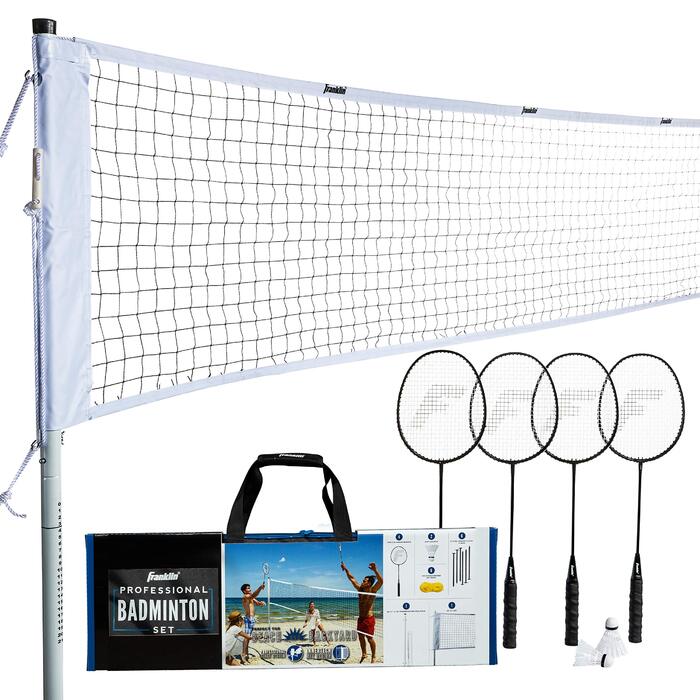 Набір для бадмінтону Franklin Sports: сітка для двору/пляжу + 4 ракетки + 2 волани + сумка. Професійний набір для дорослих та дітей