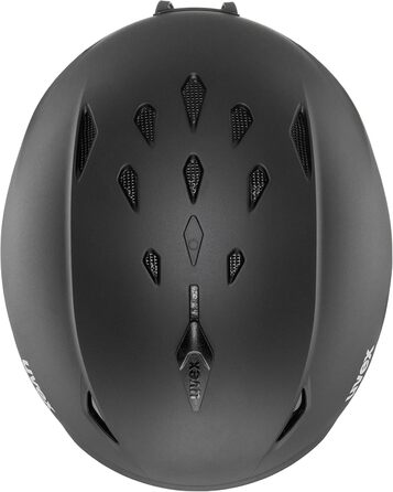 Лижний шолом uvex magnum для жінок і чоловіків, чорний матовий, розмір 61-65 см, індивідуальне регулювання, покращена вентиляція