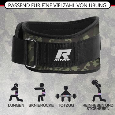 Пояс для важкої атлетики RitFit 6'' (XXL) для силових тренувань, бодібілдингу, пауерліфтингу з липучкою