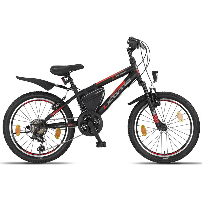 Гірський велосипед Licorne Bike Guide Premium 20 дюймів для дітей, чоловіків і жінок, 21-швидкісний (18 передач у 20-дюймовій версії)